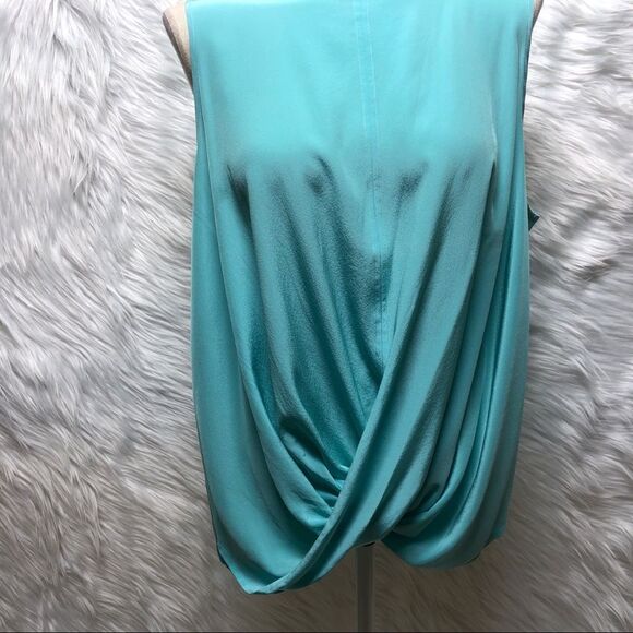 NWT Natori Size XL Teal Wrap Front Silk Tunic Top - Picture 4 of 12